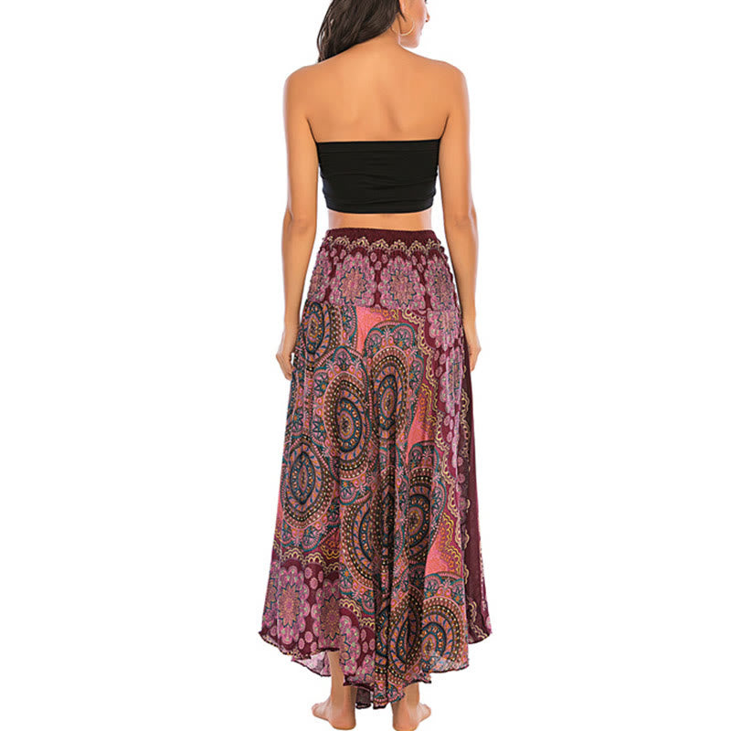 Buddha Stones Dos Estilos Falda con Cordones Estilo Bohemio con Mandala Flor - image 24
