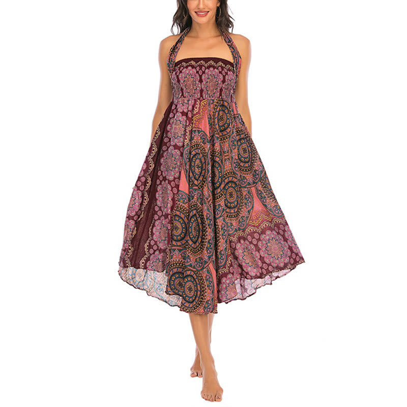 Buddha Stones Dos Estilos Falda con Cordones Estilo Bohemio con Mandala Flor - image 22