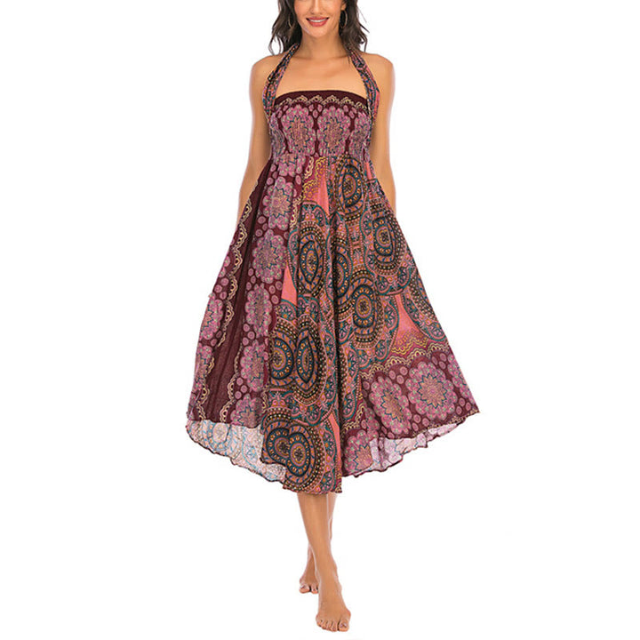 Buddha Stones Dos Estilos Falda con Cordones Estilo Bohemio con Mandala Flor - image 22