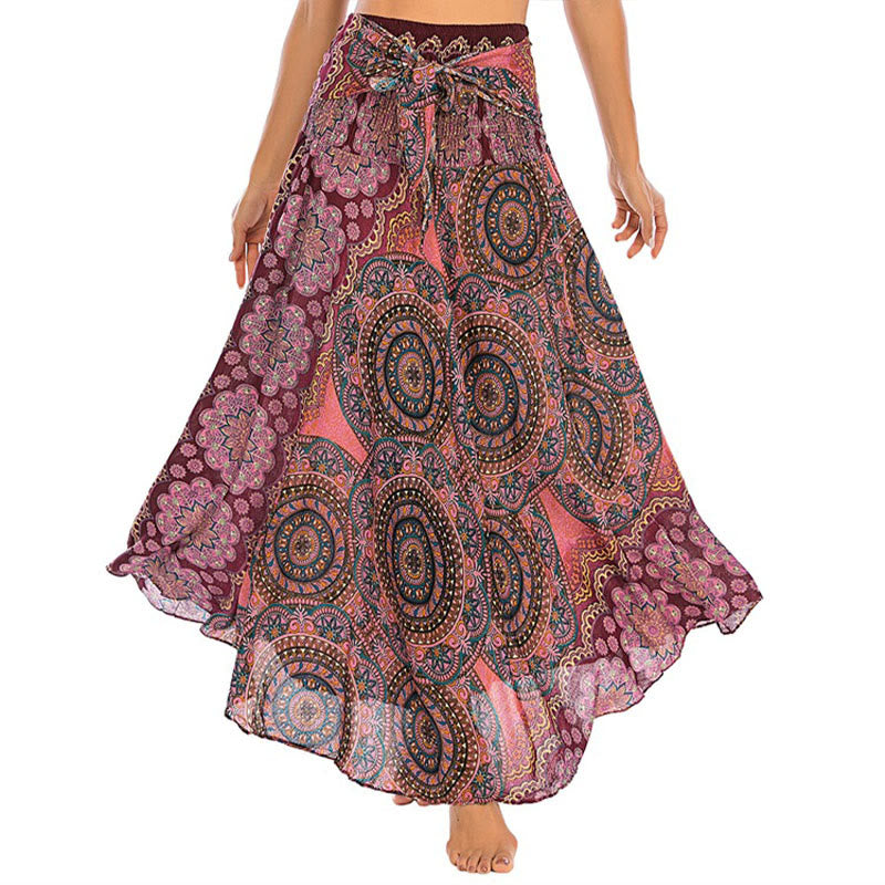 Buddha Stones Dos Estilos Falda con Cordones Estilo Bohemio con Mandala Flor - Salmón claro - US4-12, UK/AU8-16, EU36-44 (F) - image 20