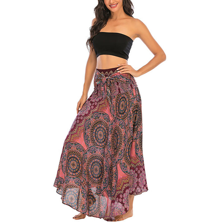 Buddha Stones Dos Estilos Falda con Cordones Estilo Bohemio con Mandala Flor - image 21