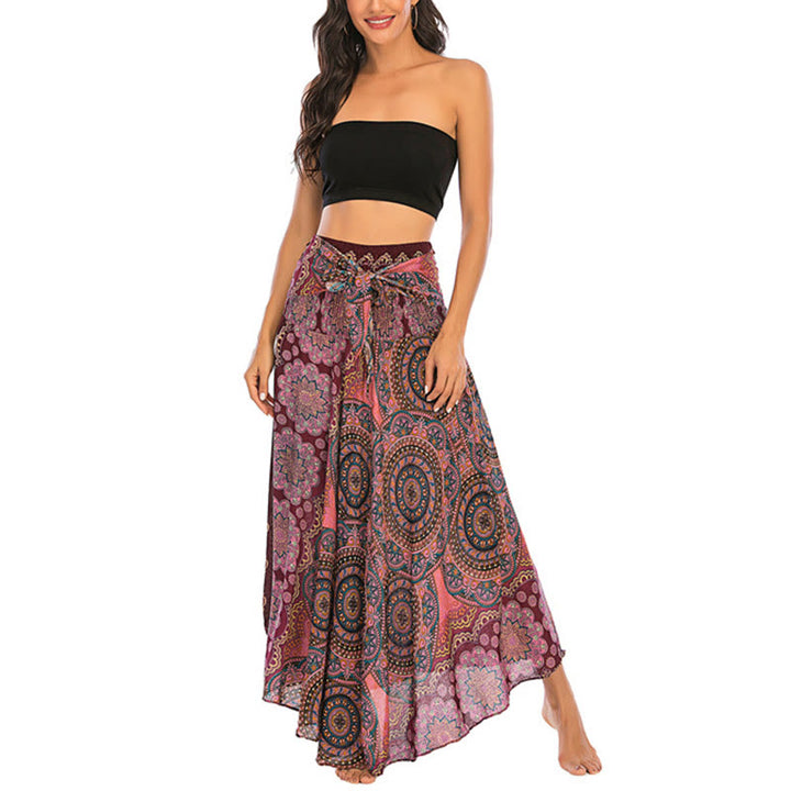 Buddha Stones Dos Estilos Falda con Cordones Estilo Bohemio con Mandala Flor - image 23