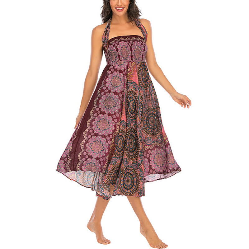 Buddha Stones Dos Estilos Falda con Cordones Estilo Bohemio con Mandala Flor - image 26