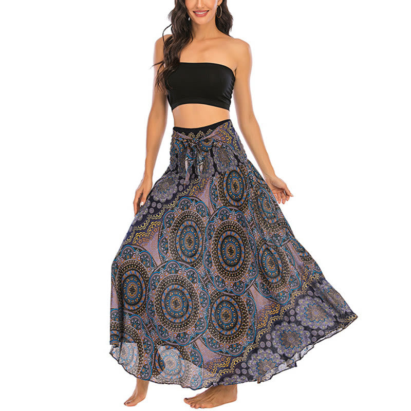 Buddha Stones Dos Estilos Falda con Cordones Estilo Bohemio con Mandala Flor - image 33
