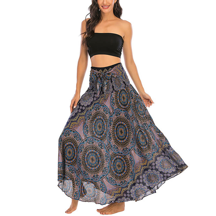 Buddha Stones Dos Estilos Falda con Cordones Estilo Bohemio con Mandala Flor - image 33