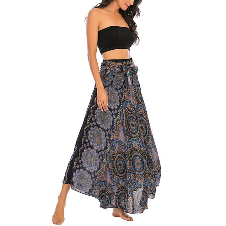Buddha Stones Dos Estilos Falda con Cordones Estilo Bohemio con Mandala Flor - image 31