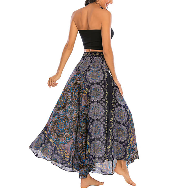 Buddha Stones Dos Estilos Falda con Cordones Estilo Bohemio con Mandala Flor - image 32
