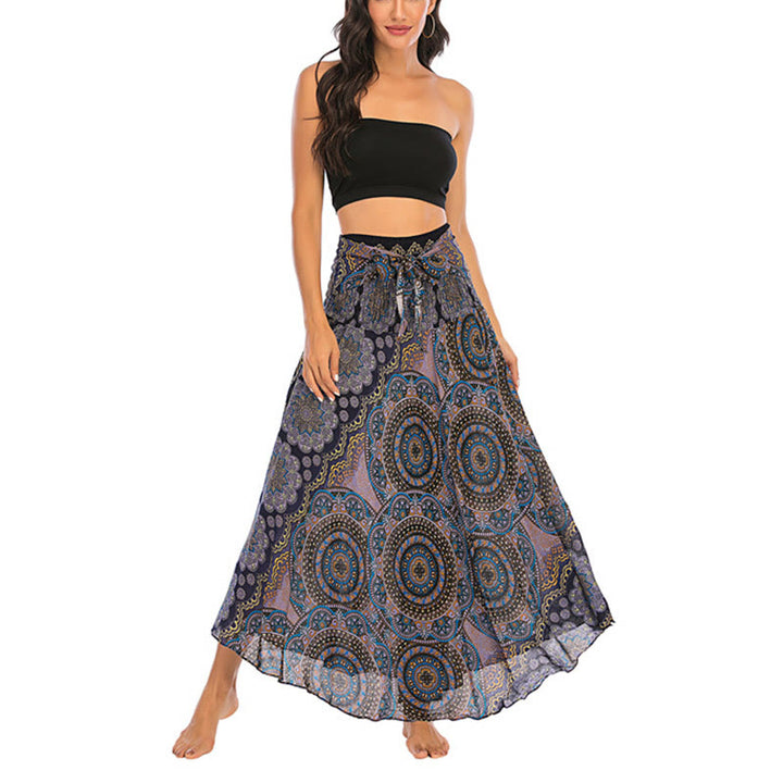 Buddha Stones Dos Estilos Falda con Cordones Estilo Bohemio con Mandala Flor - image 29