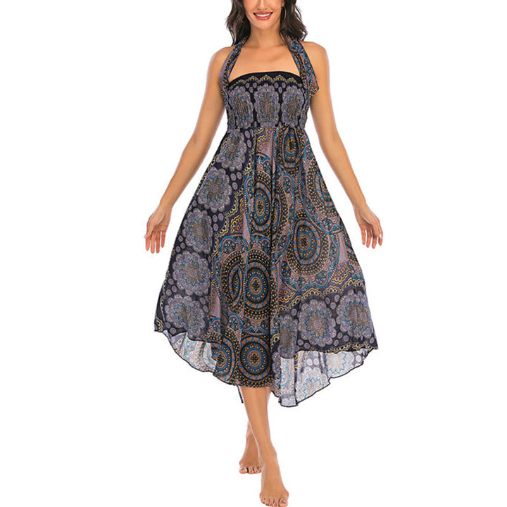 Buddha Stones Dos Estilos Falda con Cordones Estilo Bohemio con Mandala Flor - image 34