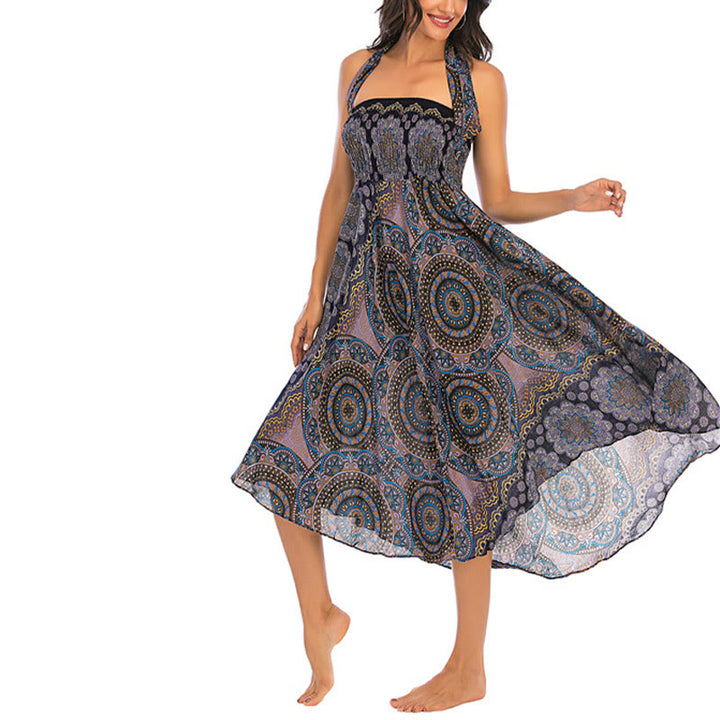 Buddha Stones Dos Estilos Falda con Cordones Estilo Bohemio con Mandala Flor - image 36