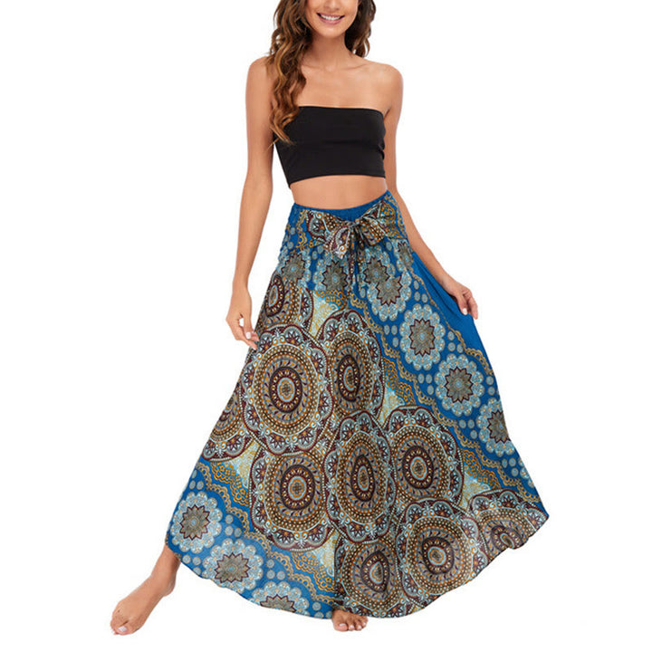 Buddha Stones Dos Estilos Falda con Cordones Estilo Bohemio con Mandala Flor - image 38