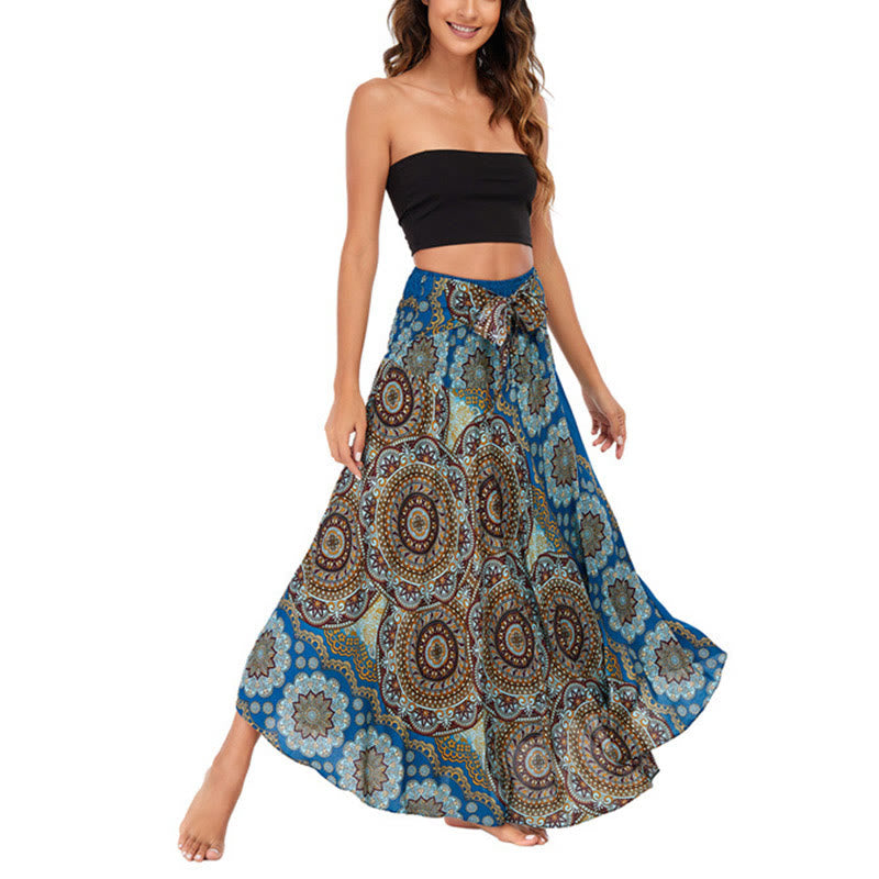 Buddha Stones Dos Estilos Falda con Cordones Estilo Bohemio con Mandala Flor - image 41