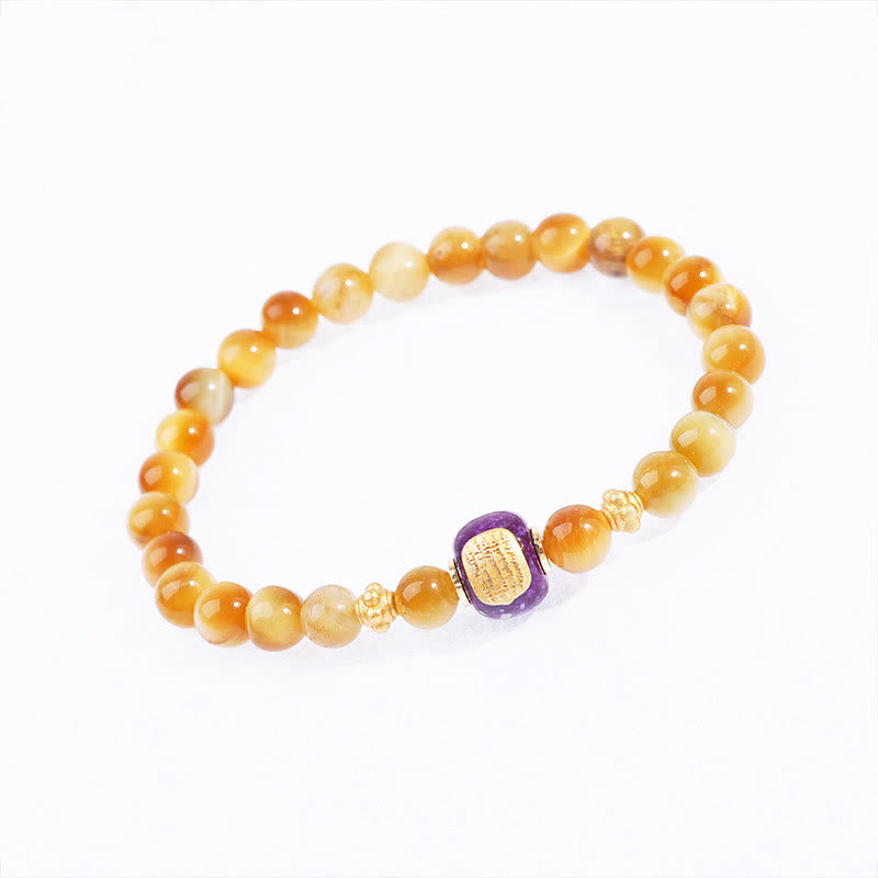 Pulsera de Protección de la Fortuna con Cuentas de Ojo de Tigre y Piedras de Buda