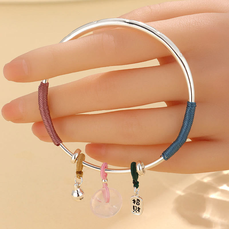 Buda Piedras Cristal Rosa Paz Broche de la Suerte Flor Pulsera de Amor Brazalete