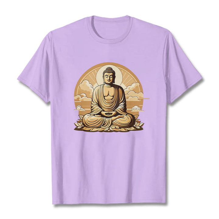 	 Piedras de Buda Sol Nubes auspiciosas Camiseta de Buda - Ciruela - 2XL - image 16