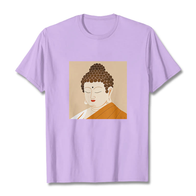 	Camiseta de Buda con Piedras, Ojos Cerrados y Relajación - Ciruela - 2XL - image 16