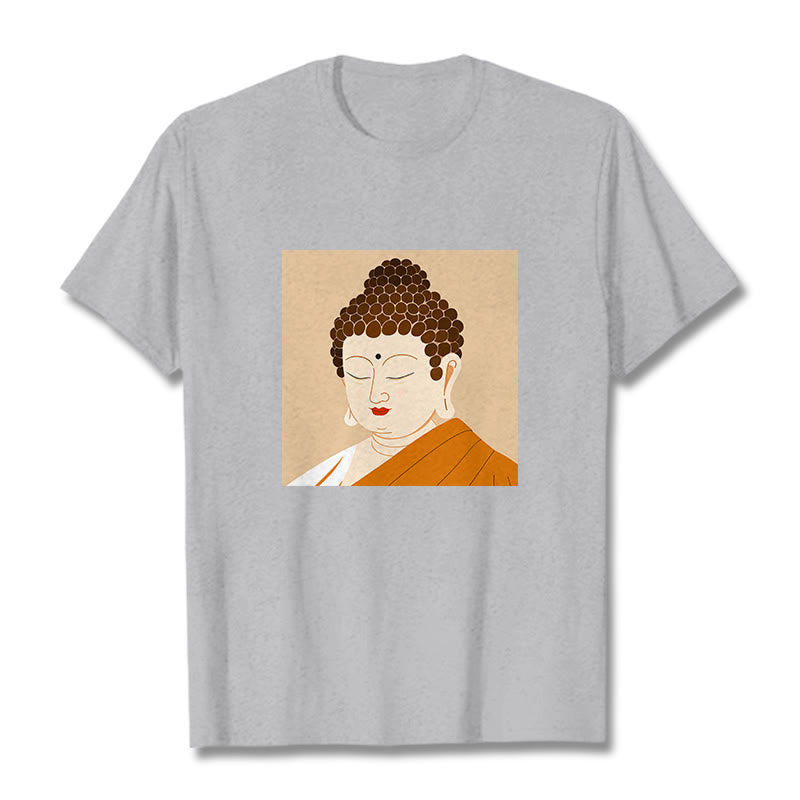 	Camiseta de Buda con Piedras, Ojos Cerrados y Relajación - Gris claro - 2XL - image 19