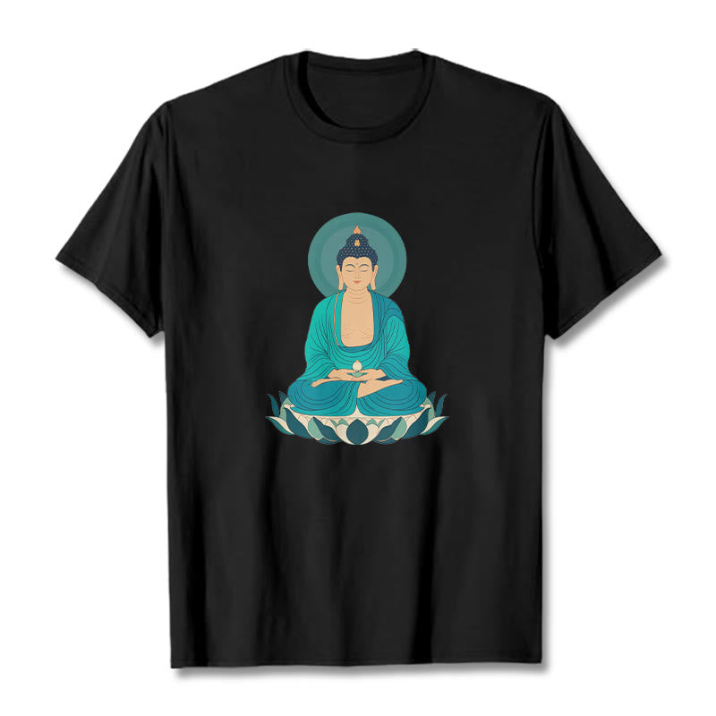 Buddha Stones Loto Meditación Buddha Camiseta T-shirt - Negro - 2XL - image 9