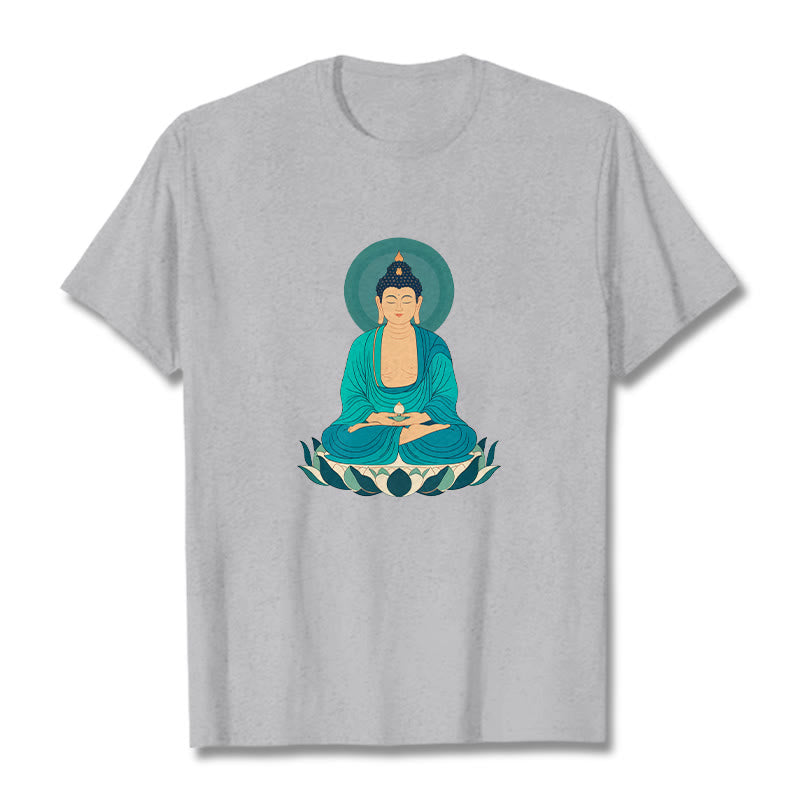 Buddha Stones Loto Meditación Buddha Camiseta T-shirt - Gris claro - 2XL - image 19