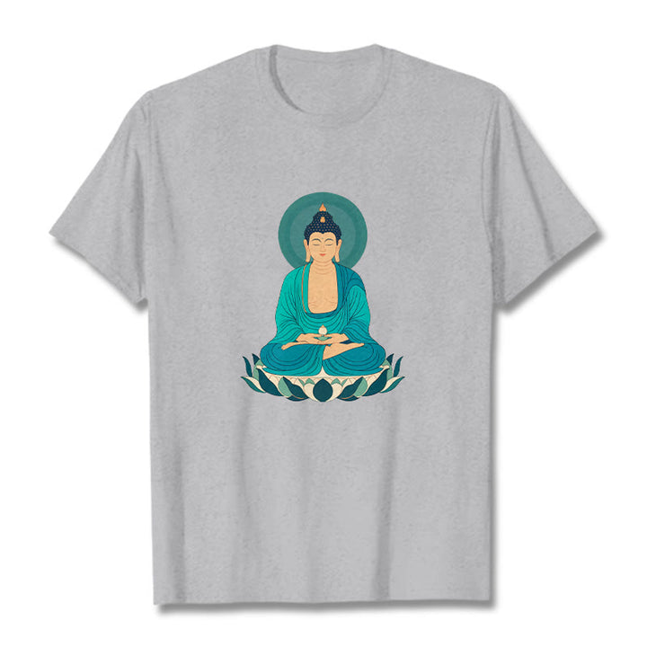Buddha Stones Loto Meditación Buddha Camiseta T-shirt - Gris claro - 2XL - image 19