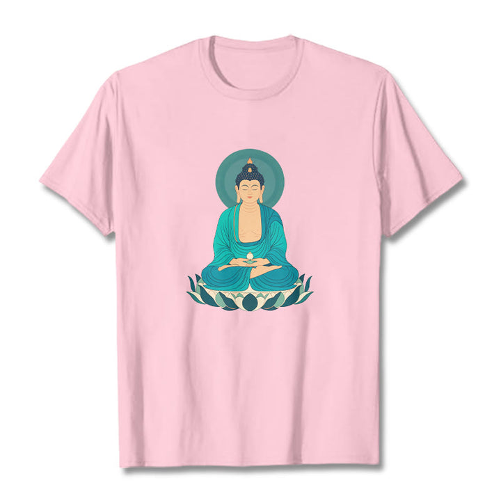 Buddha Stones Loto Meditación Buddha Camiseta T-shirt - Rosa claro - 2XL - image 13