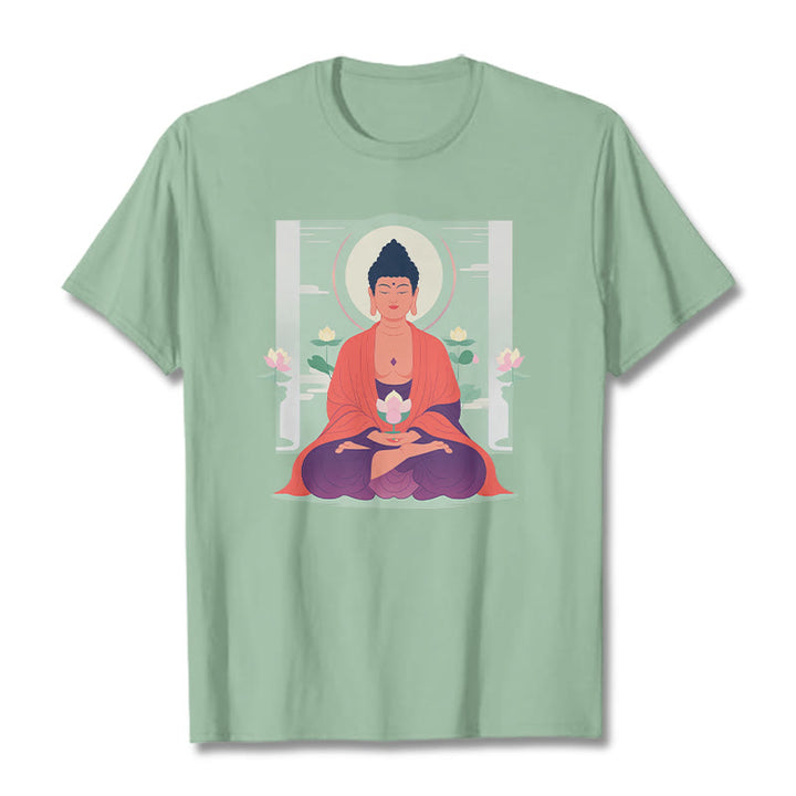 Camiseta de meditación de loto de Buddha Stones - Verde pálido - 2XL - image 15