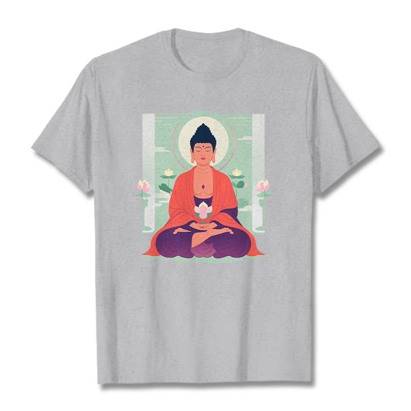 Camiseta de meditación de loto de Buddha Stones - Gris claro - 2XL - image 19