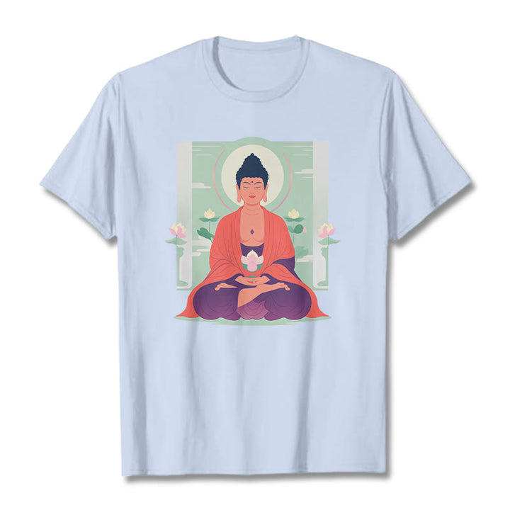 Camiseta de meditación de loto de Buddha Stones - Cian claro - 2XL - image 6