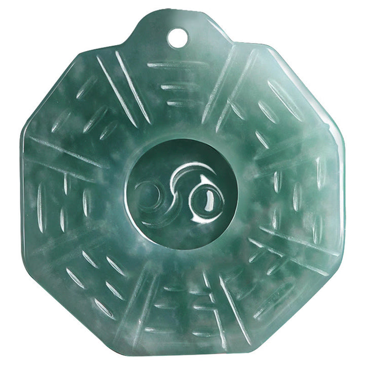 Buddha Stones Natural Jade FengShui Bagua Yin Yang prosperidad collar colgante - image 10