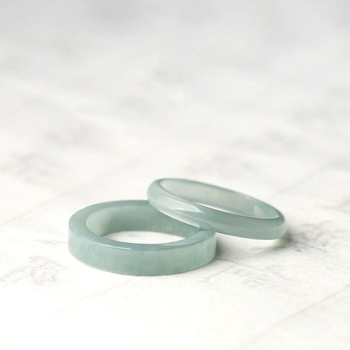 Anillo de la Suerte y Prosperidad de Jade Natural Buddha Stones