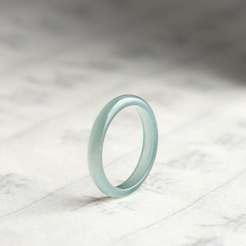Anillo de la Suerte y Prosperidad de Jade Natural Buddha Stones