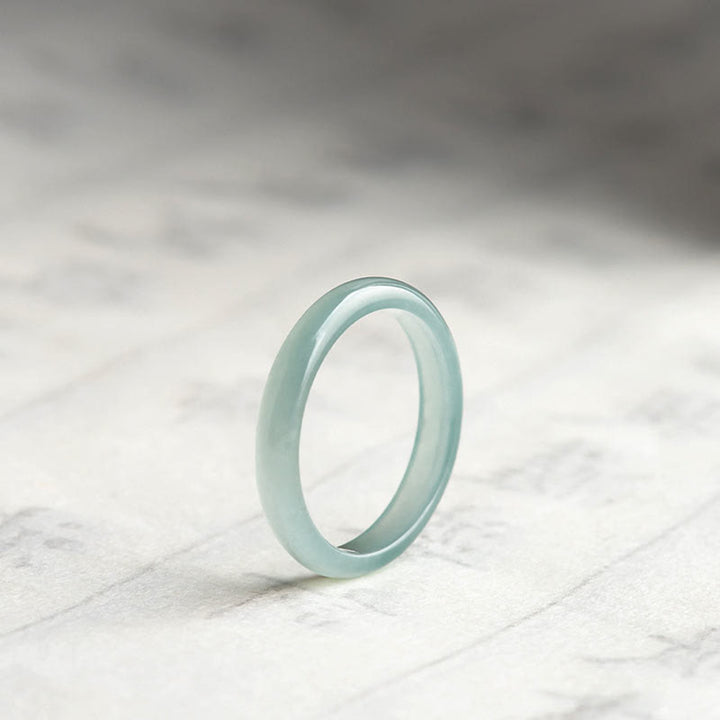 Anillo de la Suerte y Prosperidad de Jade Natural Buddha Stones