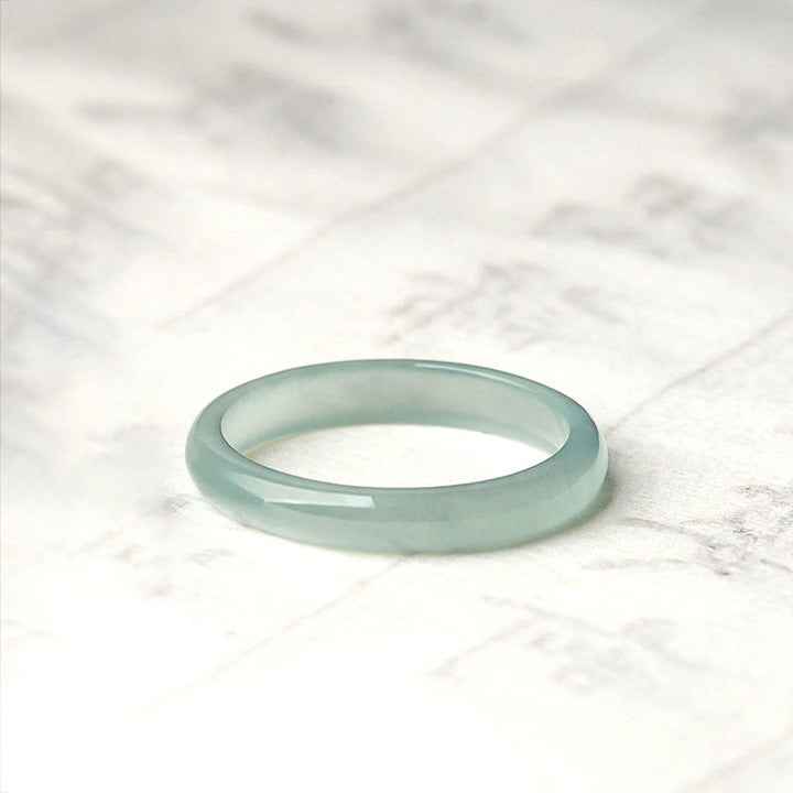 Anillo de la Suerte y Prosperidad de Jade Natural Buddha Stones