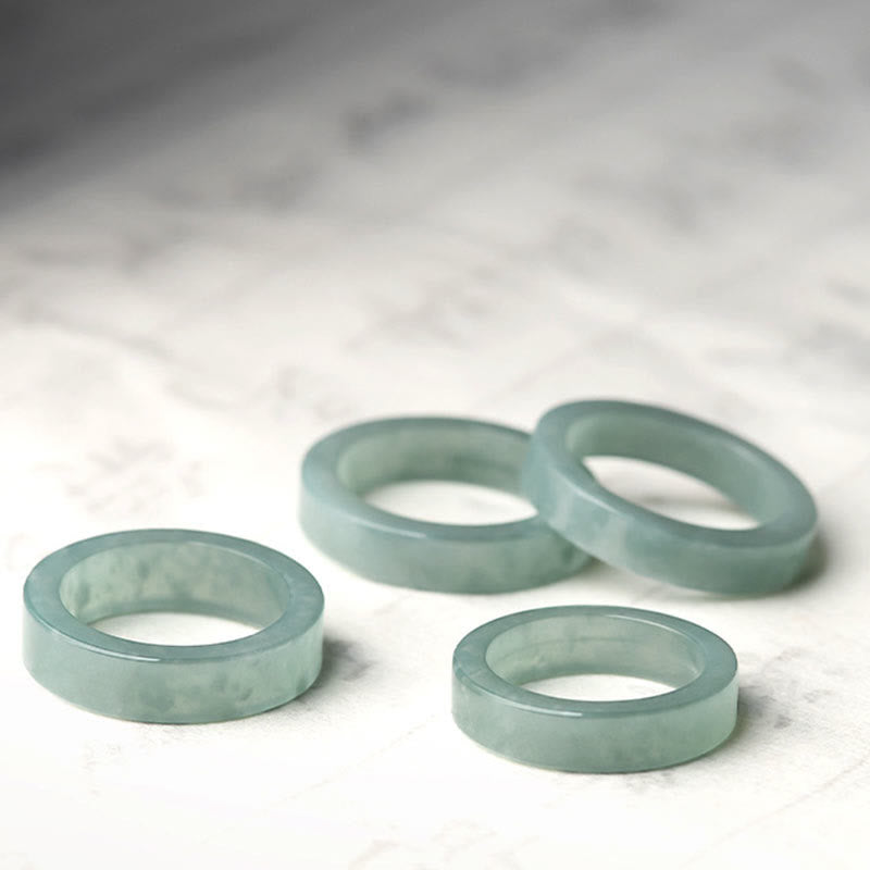 Anillo de la Suerte y Prosperidad de Jade Natural Buddha Stones