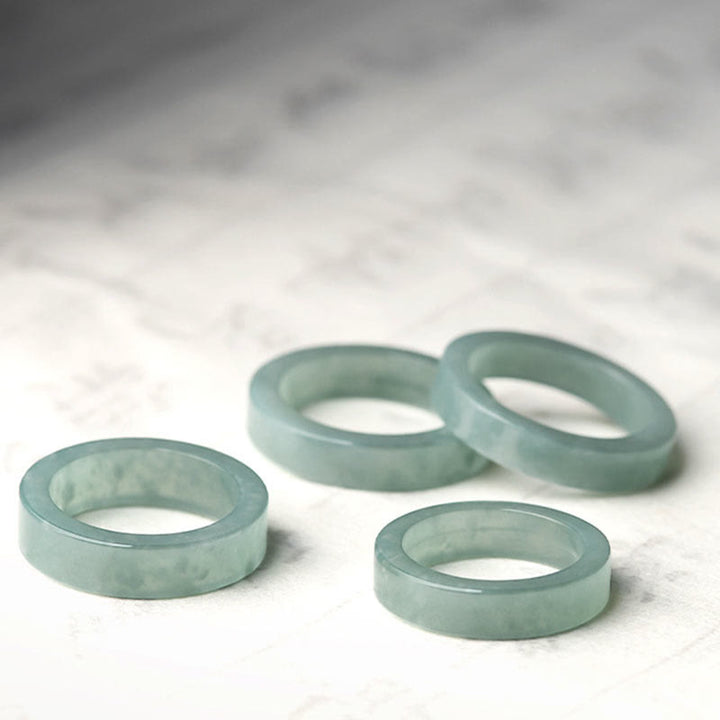 Anillo de la Suerte y Prosperidad de Jade Natural Buddha Stones