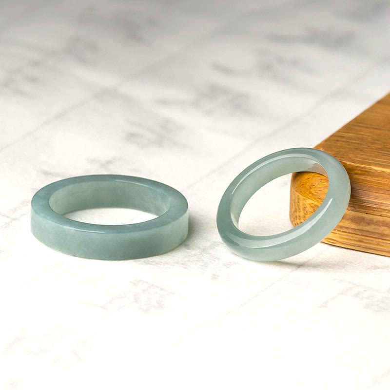 Anillo de la Suerte y Prosperidad de Jade Natural Buddha Stones