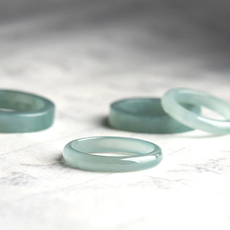 Anillo de la Suerte y Prosperidad de Jade Natural Buddha Stones