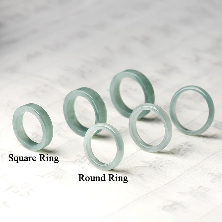 Anillo de la Suerte y Prosperidad de Jade Natural Buddha Stones