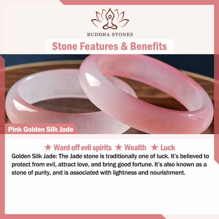 Buddha Stones Atraer amor y protección Pulsera rosa Paquete