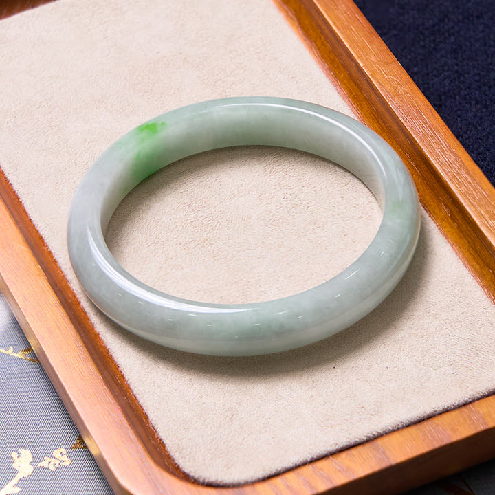 Buddha Stones Traen Buena Suerte Pulsera Brazalete de Jade Verde Paquete
