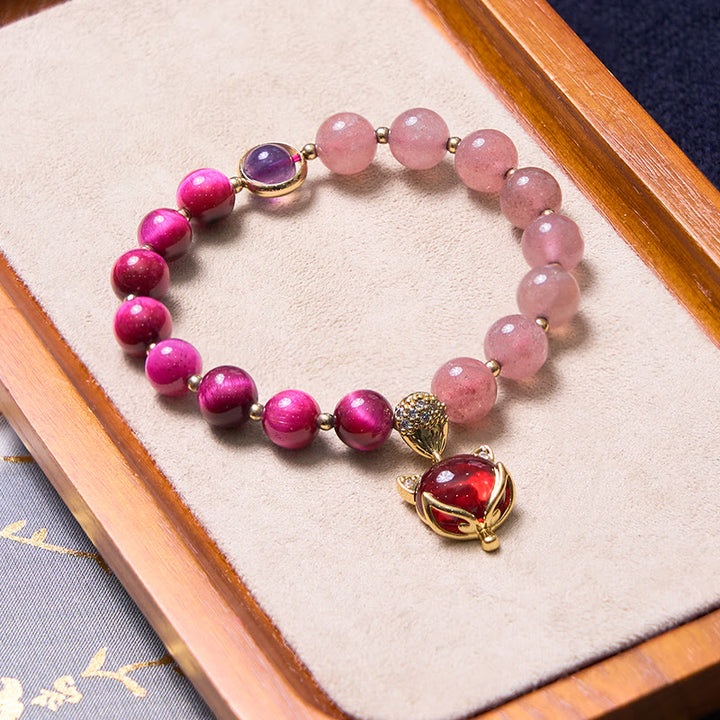 Buddha Stones Potencian la Felicidad y Alegría Pulsera Violeta Conjunto