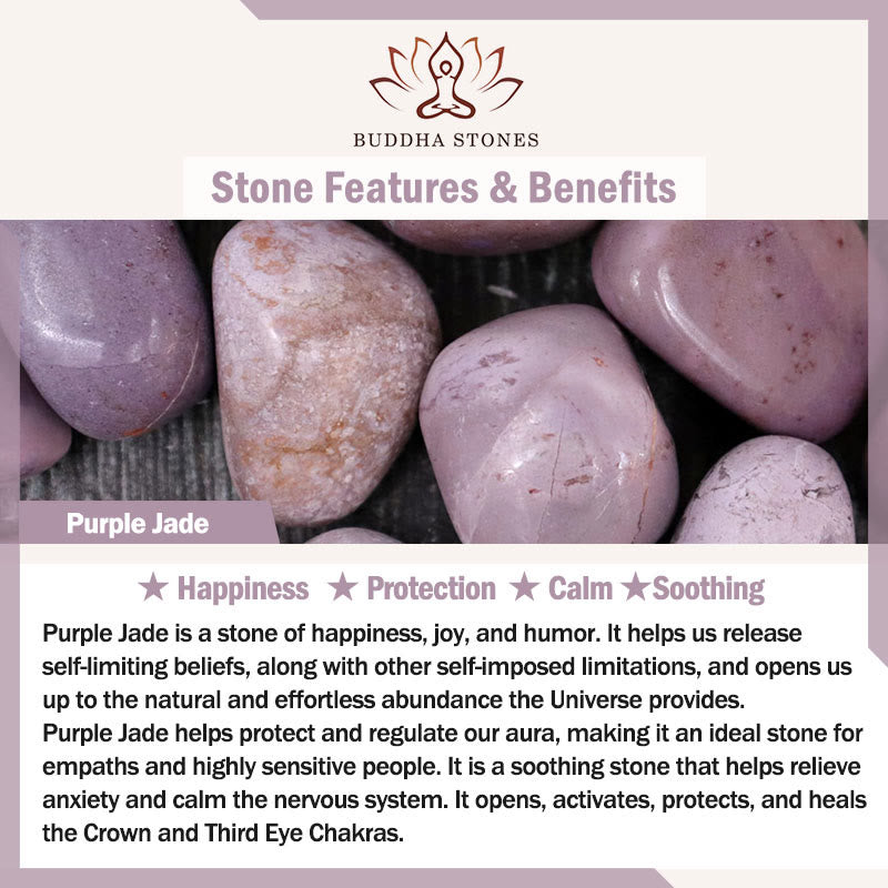 Buddha Stones Potencian la Felicidad y Alegría Pulsera Violeta Conjunto