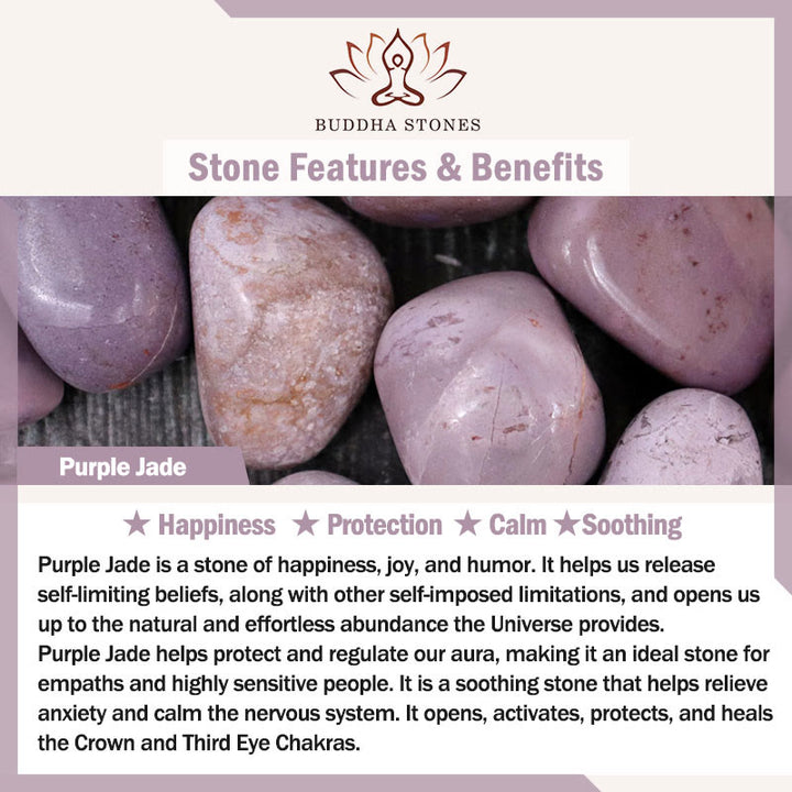 Buddha Stones Potencian la Felicidad y Alegría Pulsera Violeta Conjunto