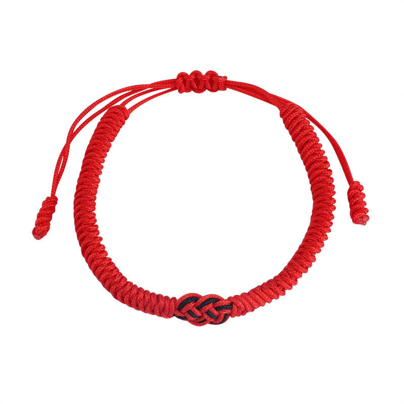 Pulsera de cuerda de protección con nudo chino de la suerte tibetana, Buddha Stones , 2 uds.
