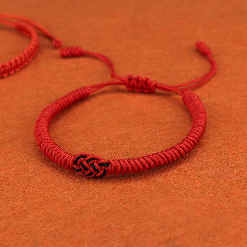 Pulsera de cuerda de protección con nudo chino de la suerte tibetana, Buddha Stones , 2 uds.