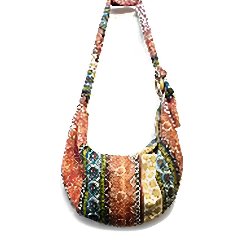 Bolso bandolera con estampado de rayas de algodón de Buddha Stones
