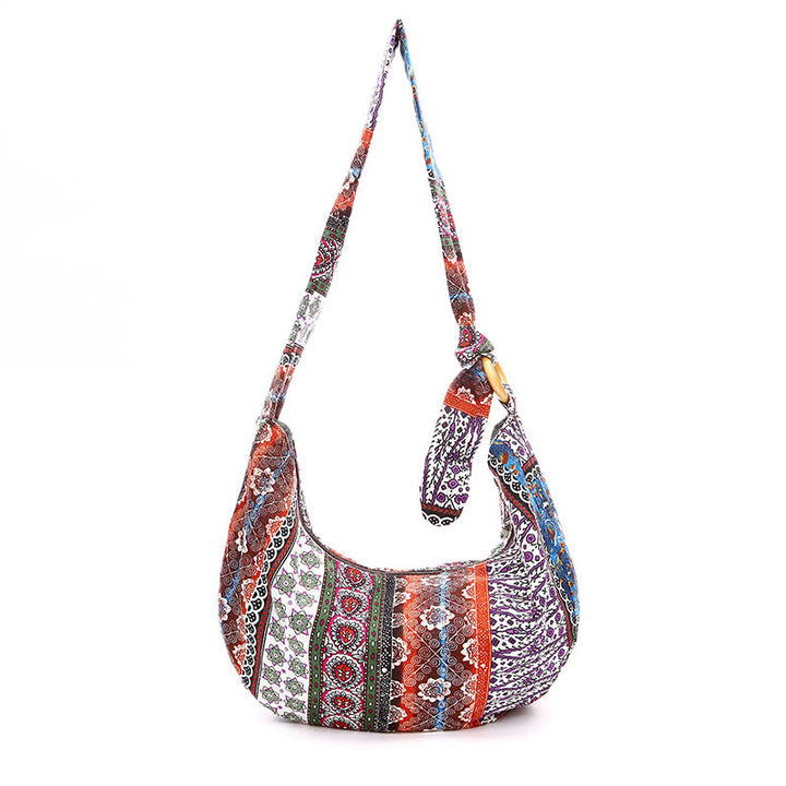 Bolso bandolera con estampado de rayas de algodón de Buddha Stones