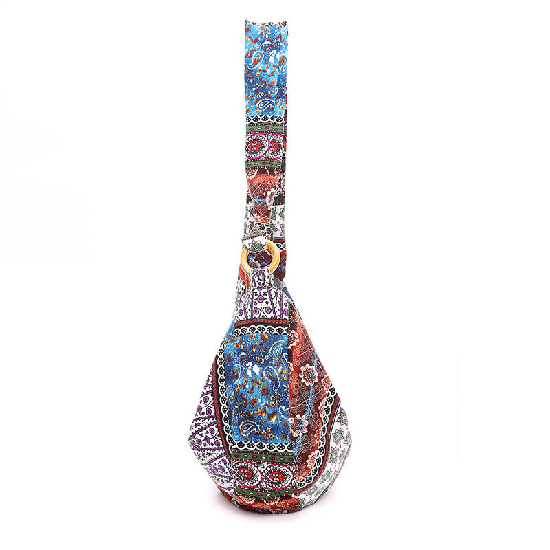 Bolso bandolera con estampado de rayas de algodón de Buddha Stones
