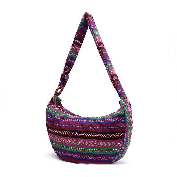 Bolso bandolera con estampado de rayas de algodón de Buddha Stones