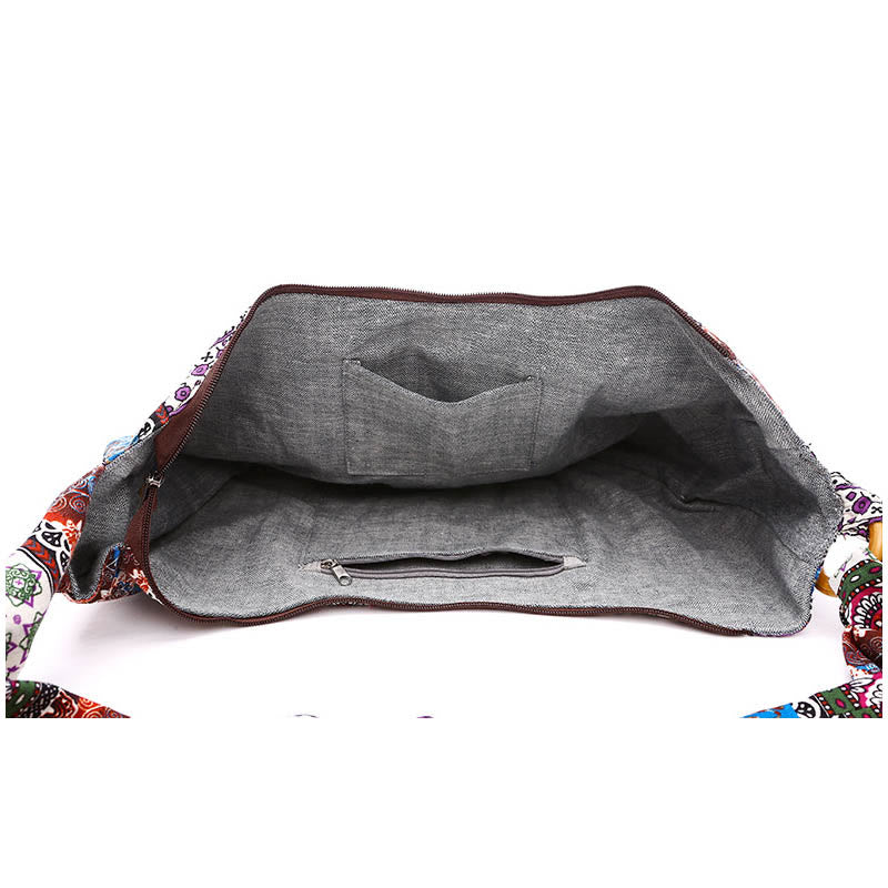 Bolso bandolera con estampado de rayas de algodón de Buddha Stones